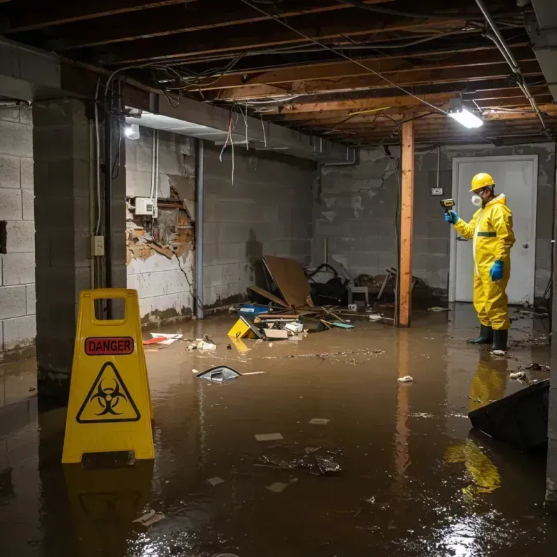 Flooded Basement Electrical Hazard in Saint Matthews, SC Property